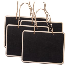 GOOHOCHY 4Pcs Rectangular Double Sided Hanging Chalkboards Ideal for Wedding Party Table Place Tags Message Board Signs Memo Boards and Decorative Displays
