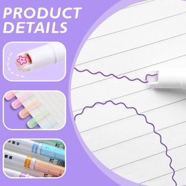 QOWIJEX Pack of 9 Coloured Curve Pens for Notes, with 9 Different Curve Shapes and 6 Colours Fine Lines, Curve Highlighter Pen Set for Children, Journaling Notes, Christmas Pattern