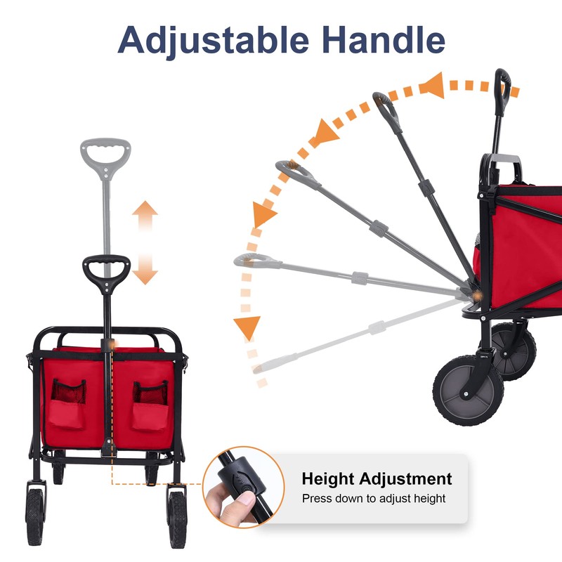 ABCCANOPY Folding Collapsible Utility Wagon Cart Outdoor Garden Shopping Camping