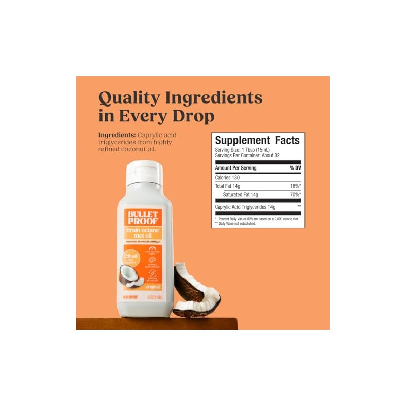 Bulletproof Brain Octane Oil, Reliable and Quick Source of Energy,