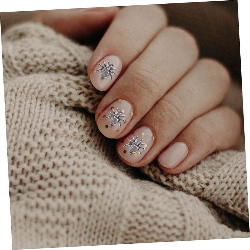 OHPHCALL Spider Nail Charms Metal Jewelry for Manicure Nail Gems