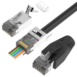 VCELINK Conectores RJ45 CAT7 CAT6A Negro Paquete de 10