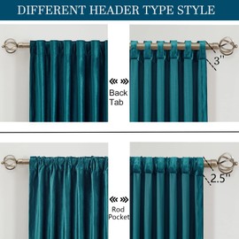 PRIMROSE Teal Velvet Curtains 72 inch Long for Living Room,Set of 2 Panels Blackout Rod Pocket Back Tab Window Treatment Room Darkening Heavy Decorative Curtains Drapes for Bedroom