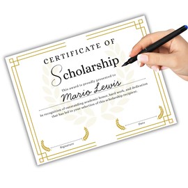 Scholarship Certificate of Achievement 50pk 8.5x11” Award Grant College Honor Society Graduation Announcement to Frame Amount