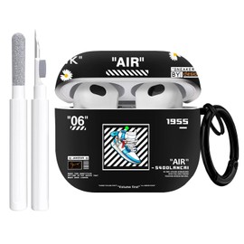 Gedicht for Airpods 3rd Generation Case, Cute Cool Blue Shoes Pattern TPU Soft Cases for Airpods 3rd Case Cover, Shockproof for Airpods 3 Case Men Women with Cleaner Kit & Keychain