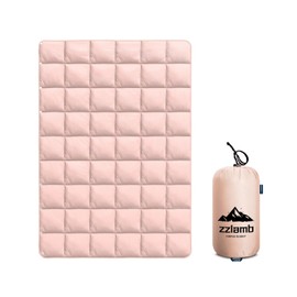 zzlamb Puffy Camping Blanket Down Alternative Small Size for Kid, Lightweight Water-Repellent Throw Blanket Compact, Portable Quilt Couch Travel Beach Picnic Hammock Backpacking, Cherry Pink 39''x55''