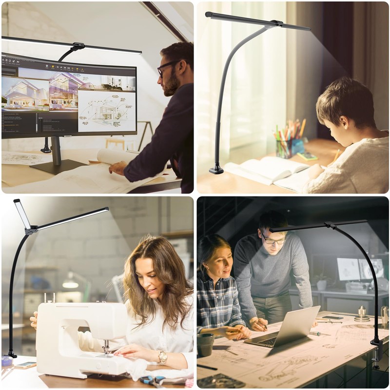 ShineTech LED Desk Lamp for Home Office, 3000K Warm White