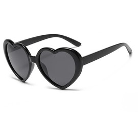 Armear Women Fashion Oversized Heart Sunglasses Retro Lady Girl Cute Love Shaped Large Plastic Eyeglasses Black