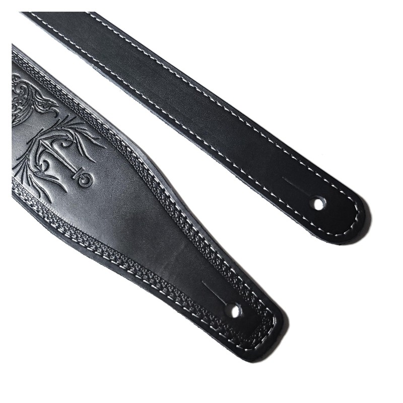 GeekPromise Embossing Pattern Natural Cowhide Guitar Strap Body Strap Suitable