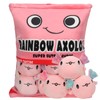 GDGZT Axolotl Plush Cushion, Removable Pudding Cushion, Filled with Salamander