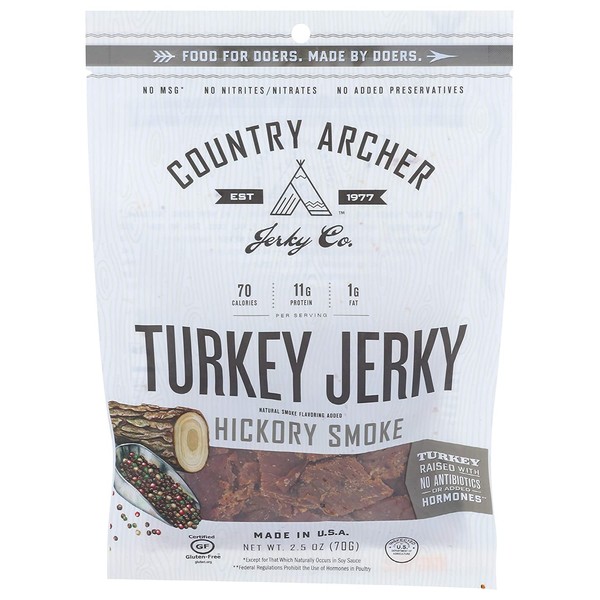 Country Archer, Turkey Jerky, Hickory Smoke, 2.5 Oz