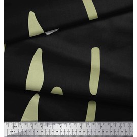 Soimoi Black Georgette Viscose Fabric Brush Stroke Abstract Print Fabric by metre 42 Inch Wide