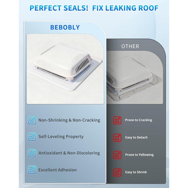 BEBOBLY RV Roof Sealant 4 Packs, Self Leveling Lap Sealant