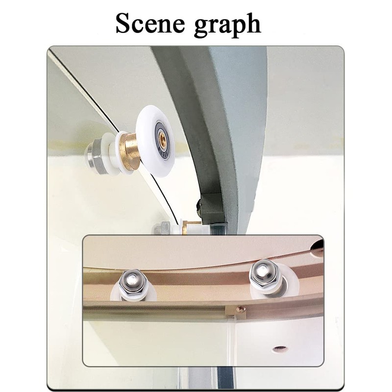 Hahiyo 27mm Diameter Brass Shower Door Wheels with Stainless Steel