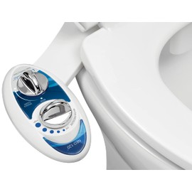 LUXE Bidet NEO 120 - Self-Cleaning Nozzle, Fresh Water Non-Electric Bidet Attachment for Toilet Seat, Adjustable Water Pressure, Rear Wash (Blue)