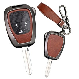 Ysbxitu Remote Control Key Case Car Key Case Fits Jeep Wrangler Compass Patriot Liberty Chrysler 300 PT Dodge Caliber Nitro Intelligent Key Cover Car Lover Case A Brown