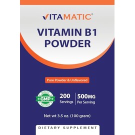 Vitamatic Vitamin B1 Pure Powder - 100 Grams (Thiamine Mononitrate)
