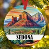 Sedona Arizona Ornament – Ceramic Christmas Tree Decoration with Red