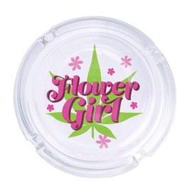 Flower Girl 420 Round Glass Ashtray 4.25"