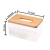 Acrylic Tissue Box Cover, Bamboo Dryer Sheet Holder, Wooden Rectangular