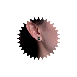 Cybche Vintage Oval Emerald Stud Earrings Gold Emerald Earrings Tiny Green Crystal Earrings Mini Gemstone Earrings Small Green Solitaire earrings Jewelry for Women and Girls