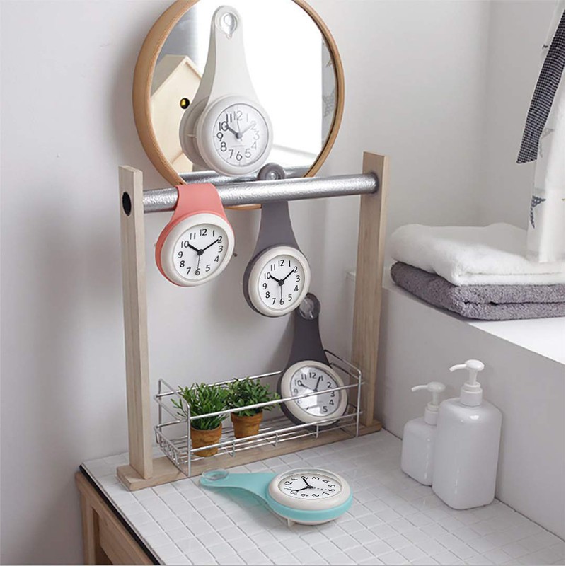 Bathroom Clock Waterproof Clock Wall Clock with Suction Cup Waterproof