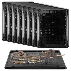 Qualirey 8 Pack Jumbo Rat & Mouse Glue Traps, 11.8 X 9.84 in Large Heavy Duty Mouse Traps Indoor for Home, Pre Scented Adhesive Plastic Tray with for Spider, Snake, Mice, Kids and Pet Safe (Black)