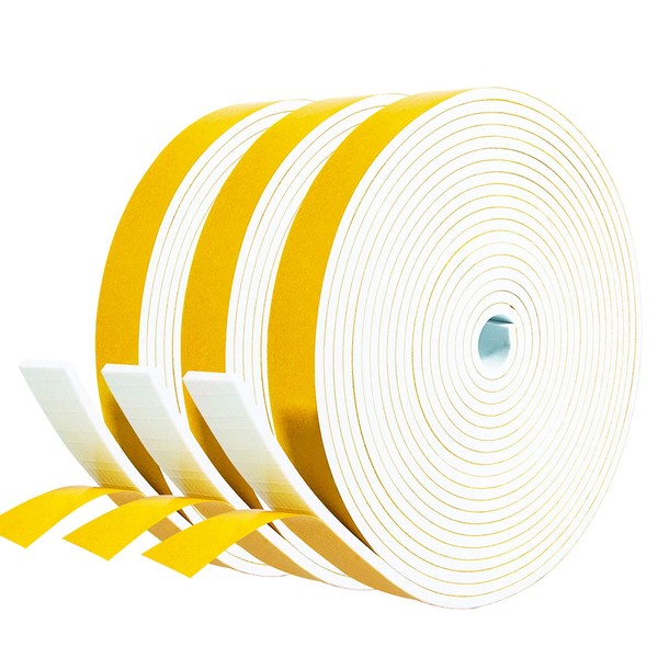 fowong Weather Stripping Door Seal White, Strong Adhesive French Door