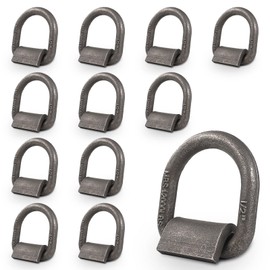 AYMMIC 1/2" Heavy Duty Weld-On Forged D Ring with MBS:12,000 lbs, D-Ring Tie Down Anchor with Weld On Anchor Points for Trailer, Truck Cargo, RV, ATV Tiedowns, Farm Applications etc (12 Pack)