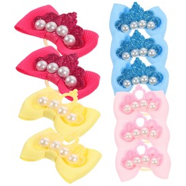 BESPORTBLE 10pcs Pet Head Puppy Hair Accessories for Pets Dog Hair Ties Dog Hair Bows with Rubber Bands Cute Dog Bows Dog Hair Bows for Small Dogs Dog Bows with Rubber Bands Polyester
