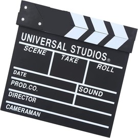 KOMUNJ Shooting props 7.9 x 7.9 inches movie clapper board Shooting Director's Film Movie Clapper Board Action Sign Prop Movie(Black)
