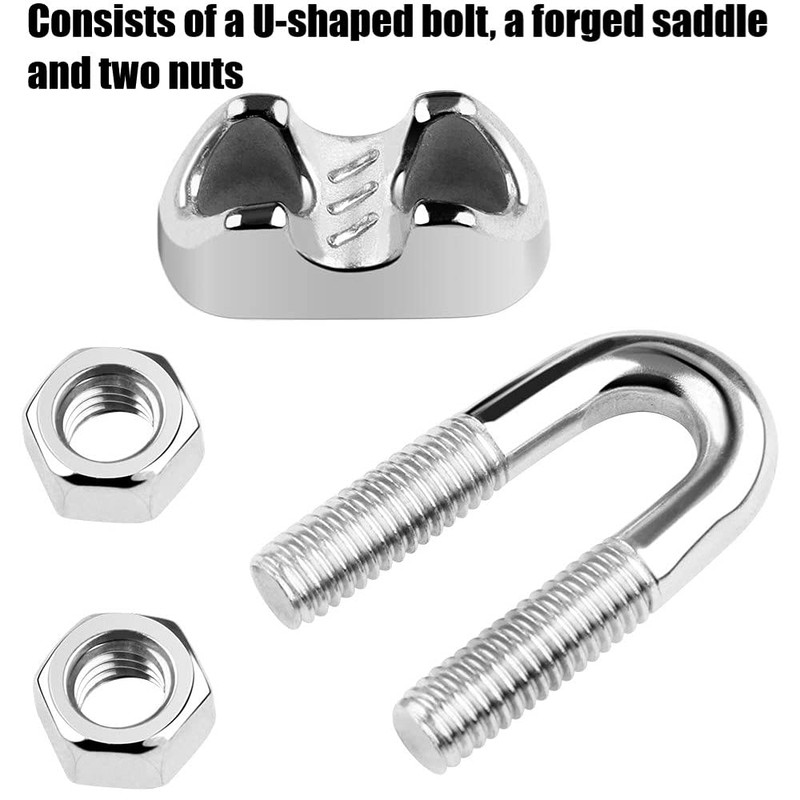 KAHEIGN 20Pcs Wire Rope Clips, Stainless Steel M5 Cable Clamp
