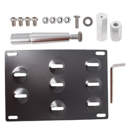 Thomletha Front Bumper Tow Hook License Plate Mount Bracket Holder Black Rear Replacement for G37 Q50 Q60 2008-2018