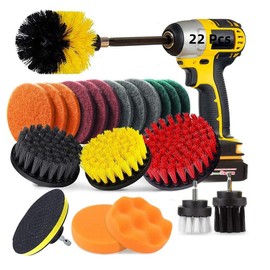 PUBAMALL 22 pcs Cepillos de Taladro para Limpieza Limpie para lechada, Azulejos, lavamanos, bañera, baño, Cocina (A 22 PCS)