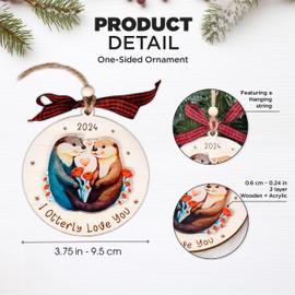 I Otterly Love You Ornament, Christmas Ornament 2024, Couple Christmas Ornaments, Christmas Couple Gifts for Him and Her, Sea Otter Xmas Ornament, Couple Ornament for Christmas Tree, Otter Ornament