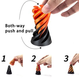 Impossible Cone, Spiral Cone Fidget Toy 3D Printed Spiral Fidget Toys Impossible Pyramid Passthrough Sculpture, Mini Cones Pass Through Pyramid Fidget Toy for Stress and Anxiety Relaxing