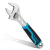 DURATECH 8 Inch Adjustable Wrench, 3-in-1 Spanner with Box End/Hex
