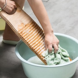 Hand Wash Bamboo Washboard (60x20cm) (Round)