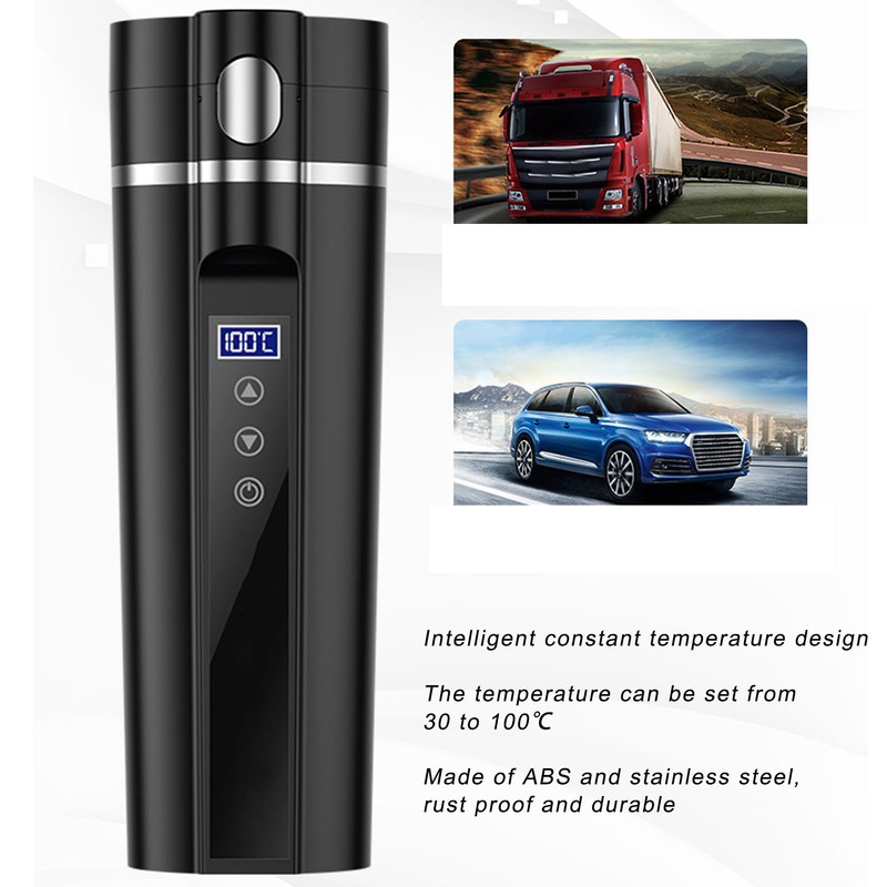 Electric Heated Travel Mug 450ml Smart Temperature Control Low Noise