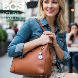 BCS - Llavero de mal de ojo, amuleto de buena suerte y protección - Llavero de coche, accesorios para mujer, Lila, 4 inches long
