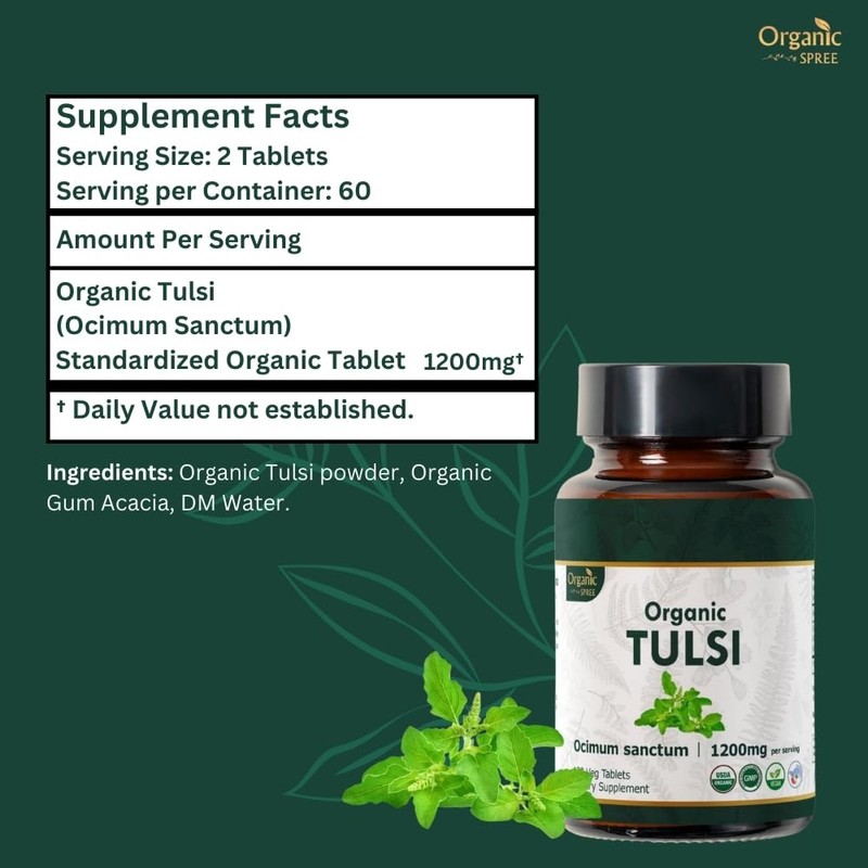ORGANIC SPREE TULSI 120 Tablets | Holy Basil (Tulsi) |