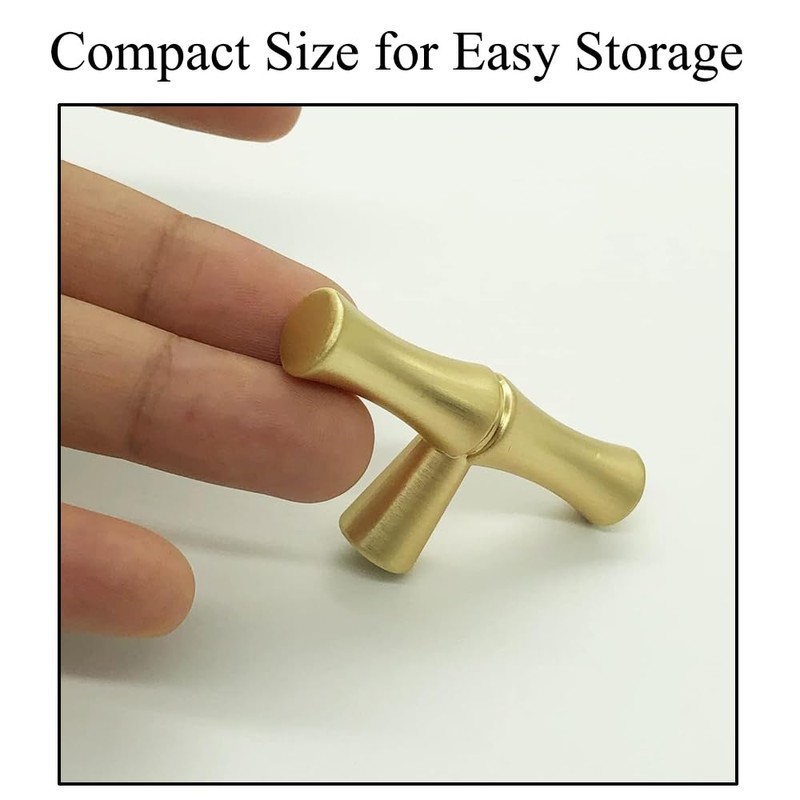 TopHomer Model B, 6Pcs Gold Brass Bamboo Knob, Zinc Alloy