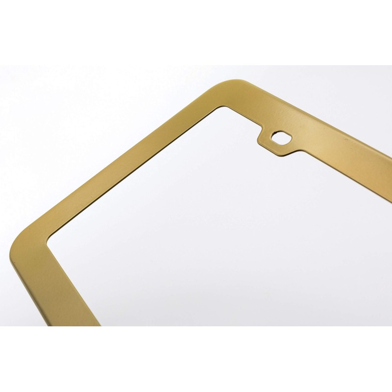 Creathome 2PCs Stainless Steel License Plate Frames with Gold Color