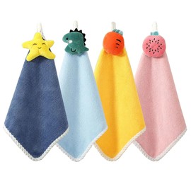 MinniLove Towel, Loop Towel, Handkerchief, Washcloth, Drawstring Towel, Absorbent, Quick-Drying, Fluffy Cotton, Soft Entrance Goods, Kindergarten, Elementary School, Girls, Boys, Petite Gift, Stylish