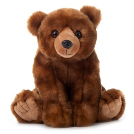 The Petting Zoo Bear Stuffed Animal, Gifts for Kids, Wild Onez Zoo Animals, Brown Bear Plush Toy 12 inches