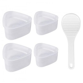 Wisebom Sushi Maker Set Onigiri Mould, 5 Pieces Sushi Triangle Shape with Rice Spoon Rice Balls Moulds, DIY Onigiri Maker Sushi Old Rice Triangle Mould for Home Kitchen Bento