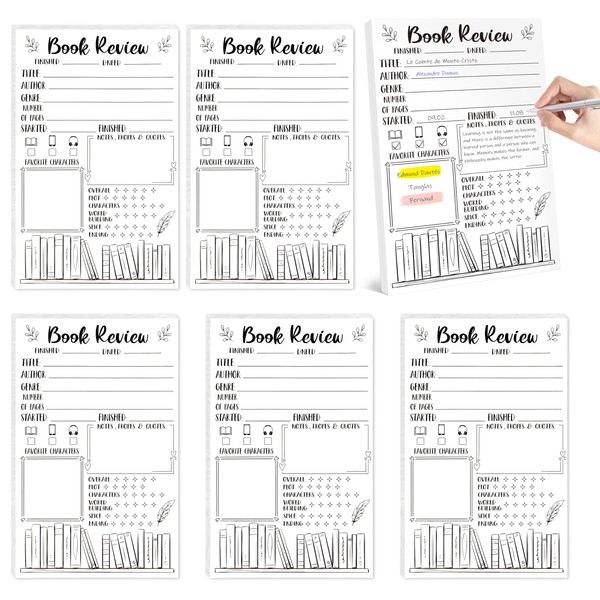 L1rabe Book Review Notepad for Readers - Back to School
