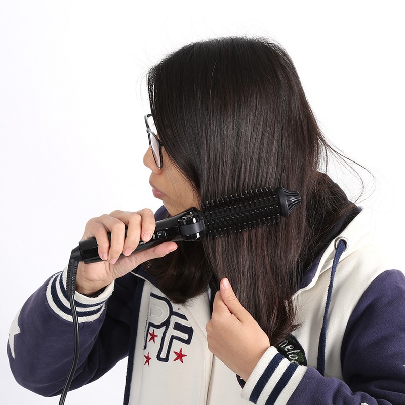 Ceramic Tourmaline Foldable Anion Hair Brush Curler Hair Curling Iron