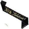 LATFZ 30 & Fabulous Lace Sash Black, 30th Party Favors