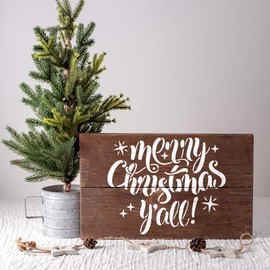 Merry Christmas Yall Stencil - Reusable Christmas Stencil Design Made in USA
